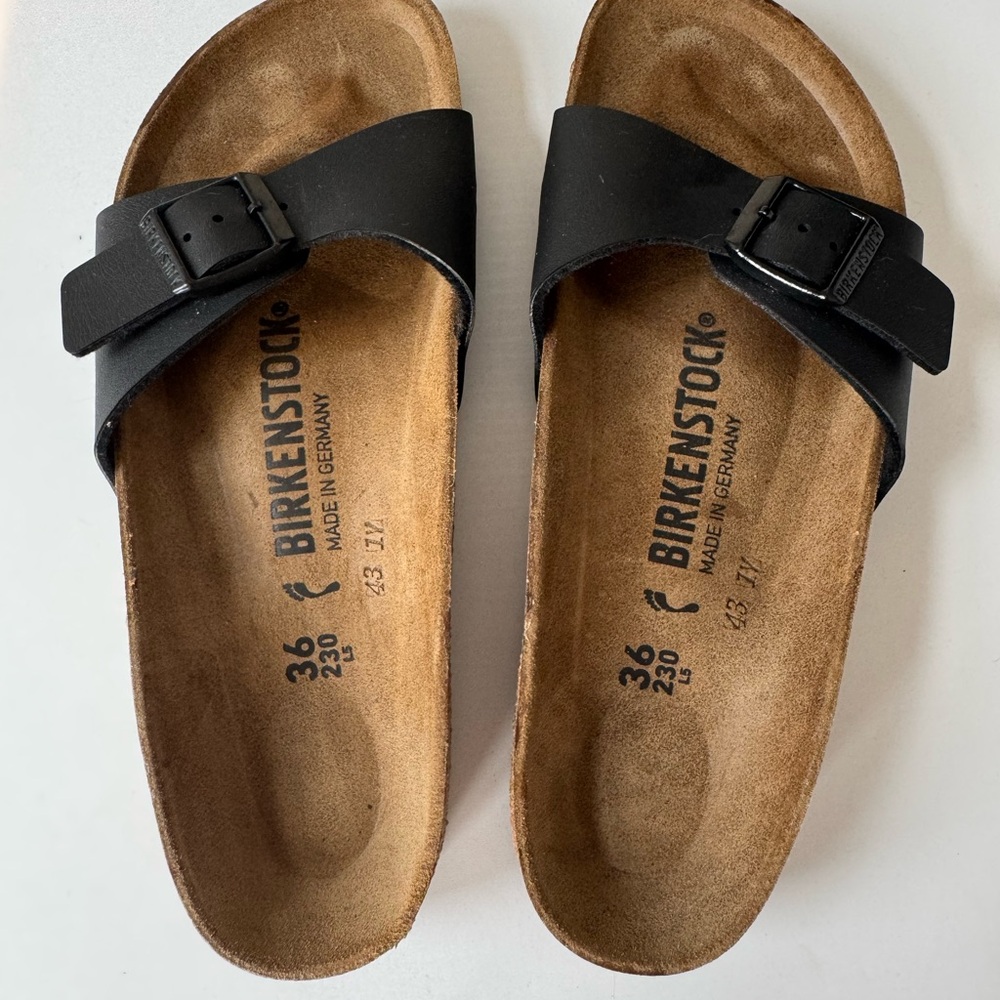 Birkenstock Madrid Black Sandals – Size 36